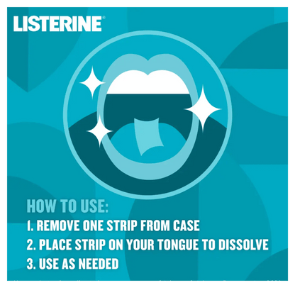LISTERINE product packaging with usage instructions
