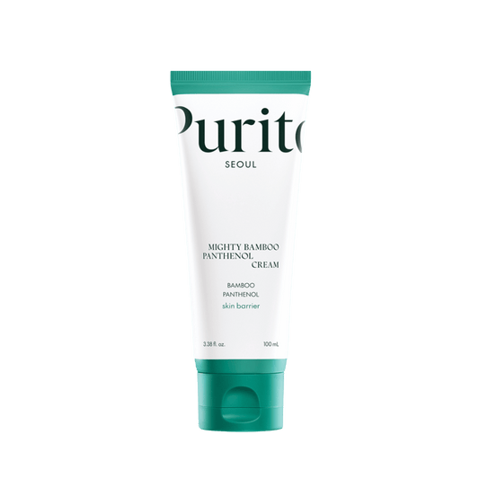 Purito Seoul Mighty Bamboo Panthenol Cream (100ml) – Hydrating and soothing face cream enriched with bamboo extract and panthenol to strengthen skin barrier and lock in long-lasting moisture – Available at Skinstash.pk