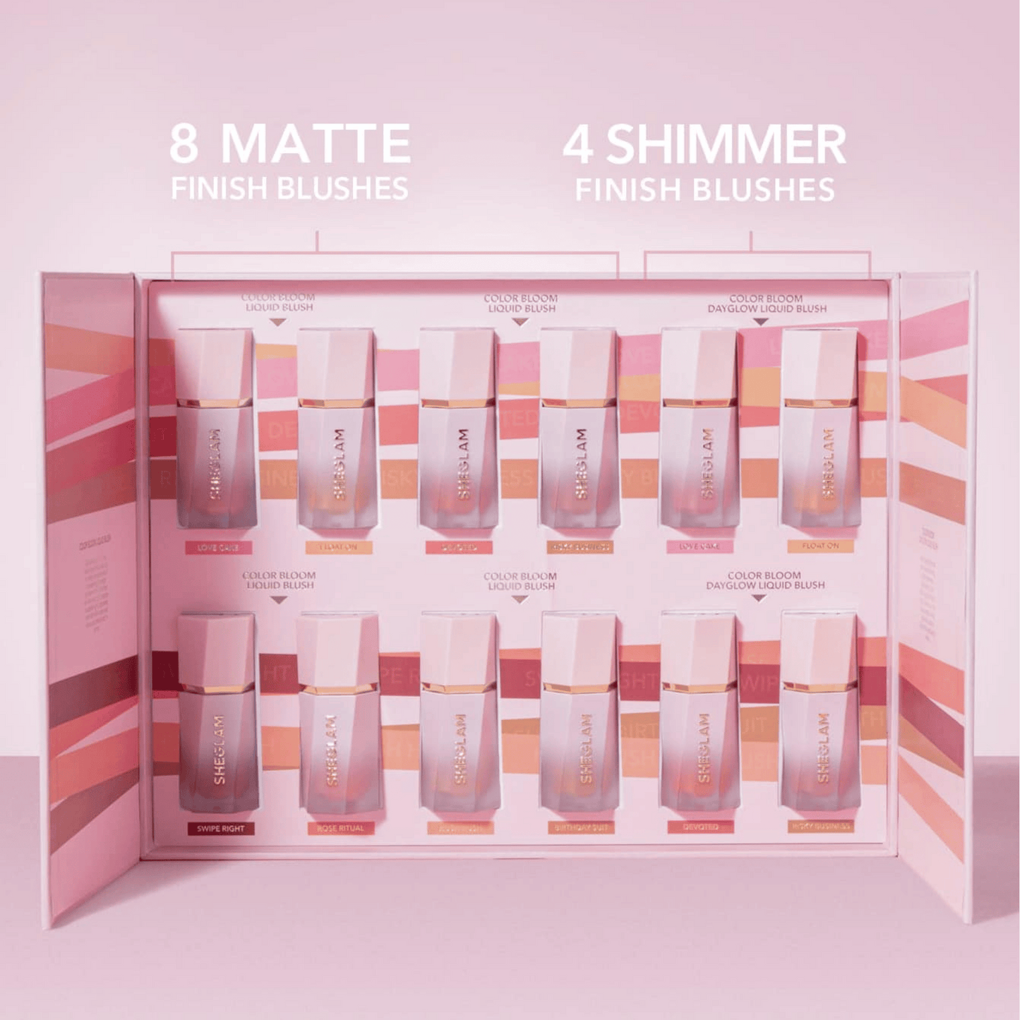Sheglam Color Bloom Liquid Blush Shimmer & Matte Collection Set (5.2mlx12)