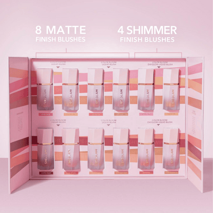 Sheglam Color Bloom Liquid Blush Shimmer & Matte Collection Set (5.2mlx12)