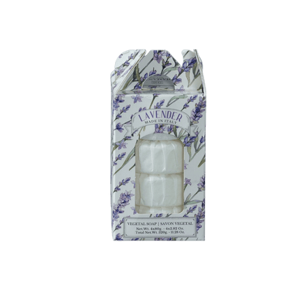 Diamante Lavender Based Round Individually Wrapped Vegetable Soaps (4x80g)