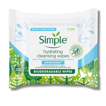 Buy Simple Water Boost Biodegradable Hydrating Facial Wipes (20Ct) In Pakistan From SkinStash!