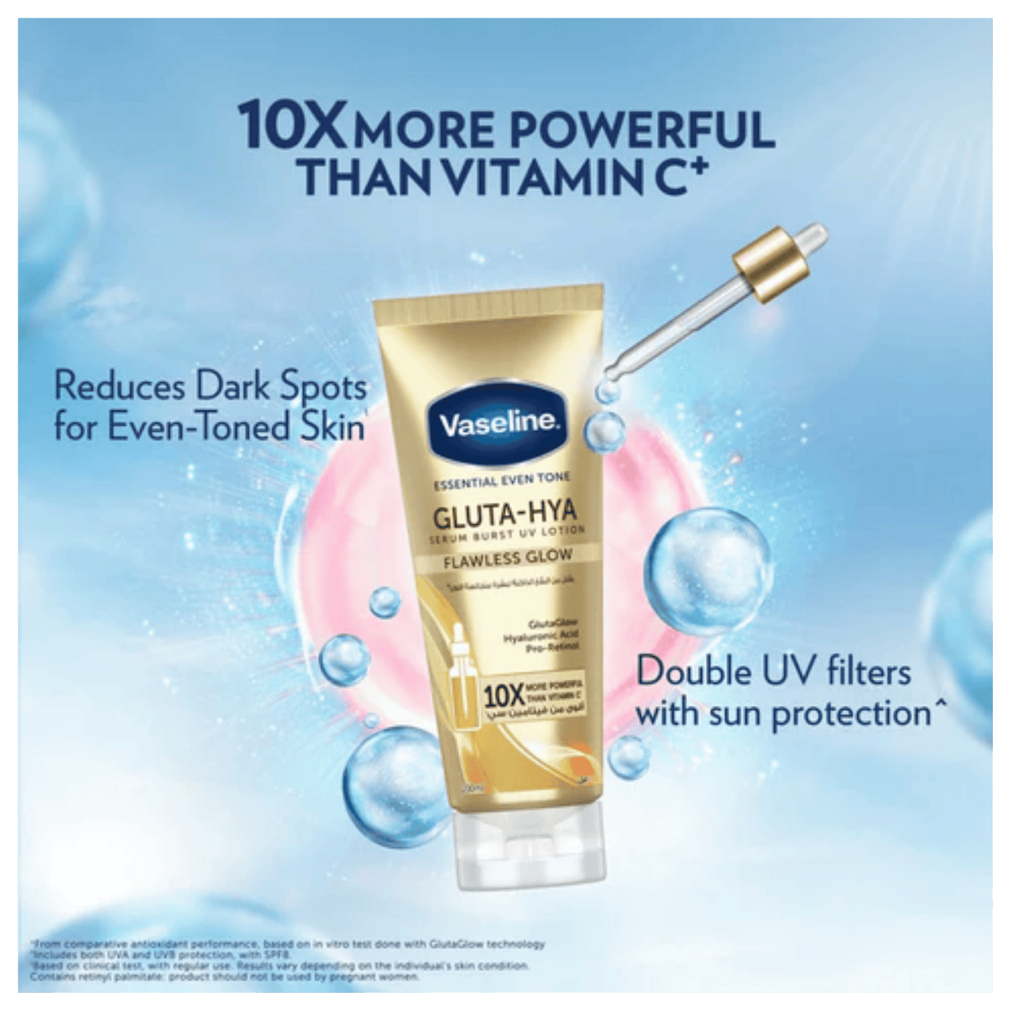 Vaseline Essential Even Tone Flawless Glow Gluta-Hya Serum Burst Lotion