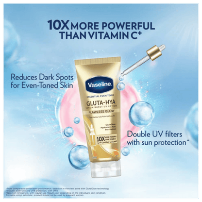 Vaseline Essential Even Tone Flawless Glow Gluta-Hya Serum Burst Lotion