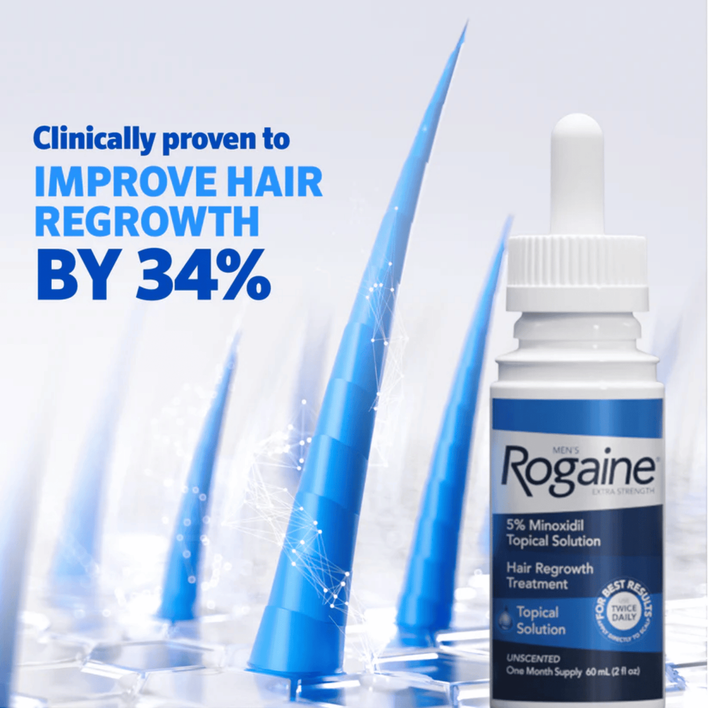 Rogaine Men's% Minoxidil Topical Solution Hair Regrowth Treatment (90 ml)