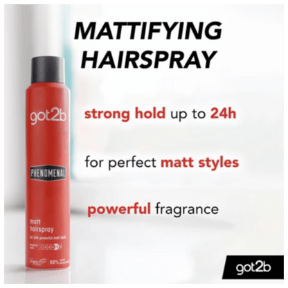 Schwarzkopf Got2b Phenomenal Matt Hairspray Natural Matte Look Available in Pakistan