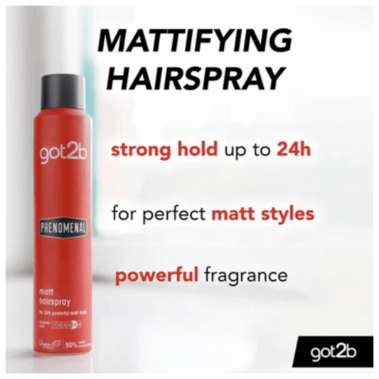 Schwarzkopf Got2b Phenomenal Matt Hairspray Natural Matte Look Available in Pakistan
