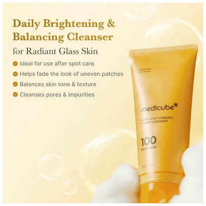 Medicube Kojic Acid Turmeric Toning Cleanser 120g for Brightening and Even Skin Tone