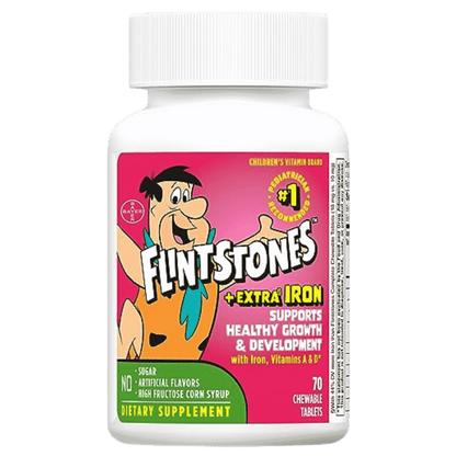Flintstones multivitamin with extra iron 90ct bottle
