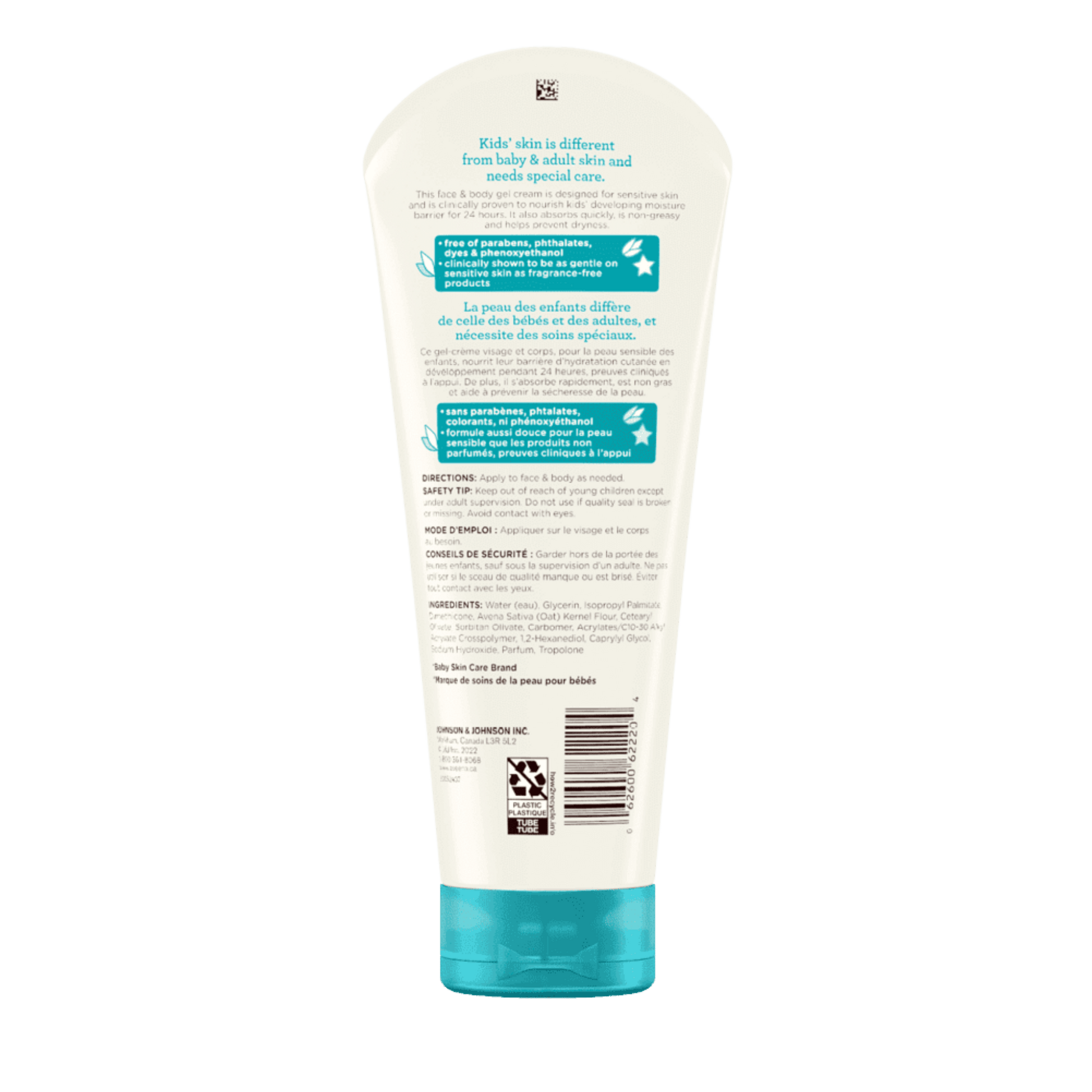 Oat-infused kids gel cream for sensitive skin