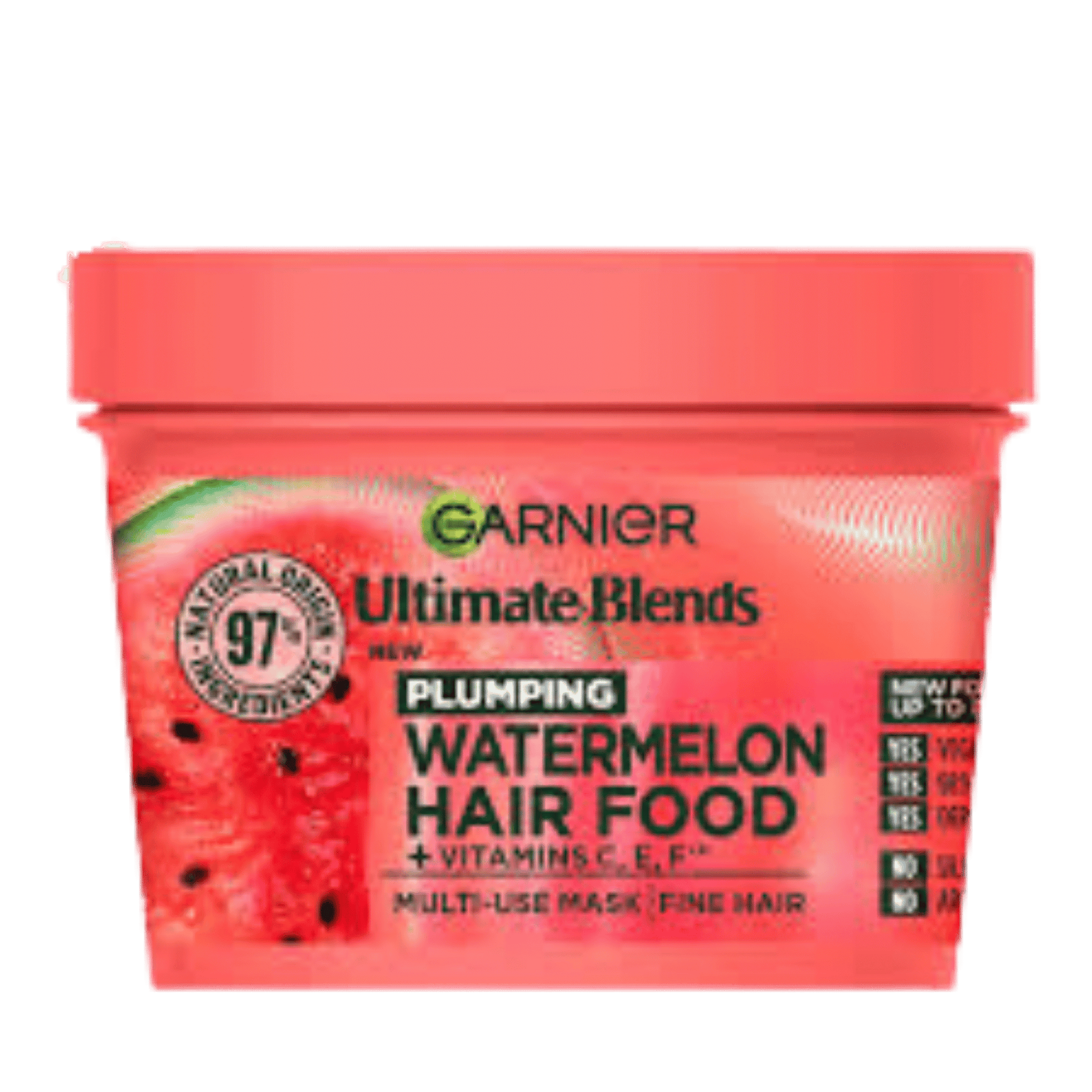 Garnier Ultimate Blends Plumping Hair Food Watermelon Hair Mask (390ml) available at skinstash.pk