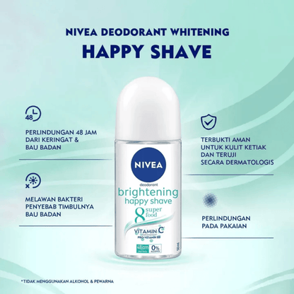 Nivea Brightening Happy Shave Deodorant Roll on (50ml)