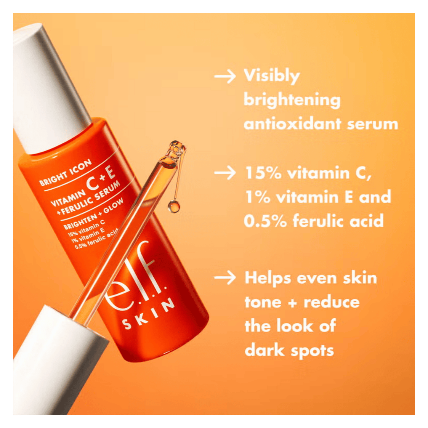 E.L.F Bright Icon Vitamin C + E + Ferulic Serum (30ml)