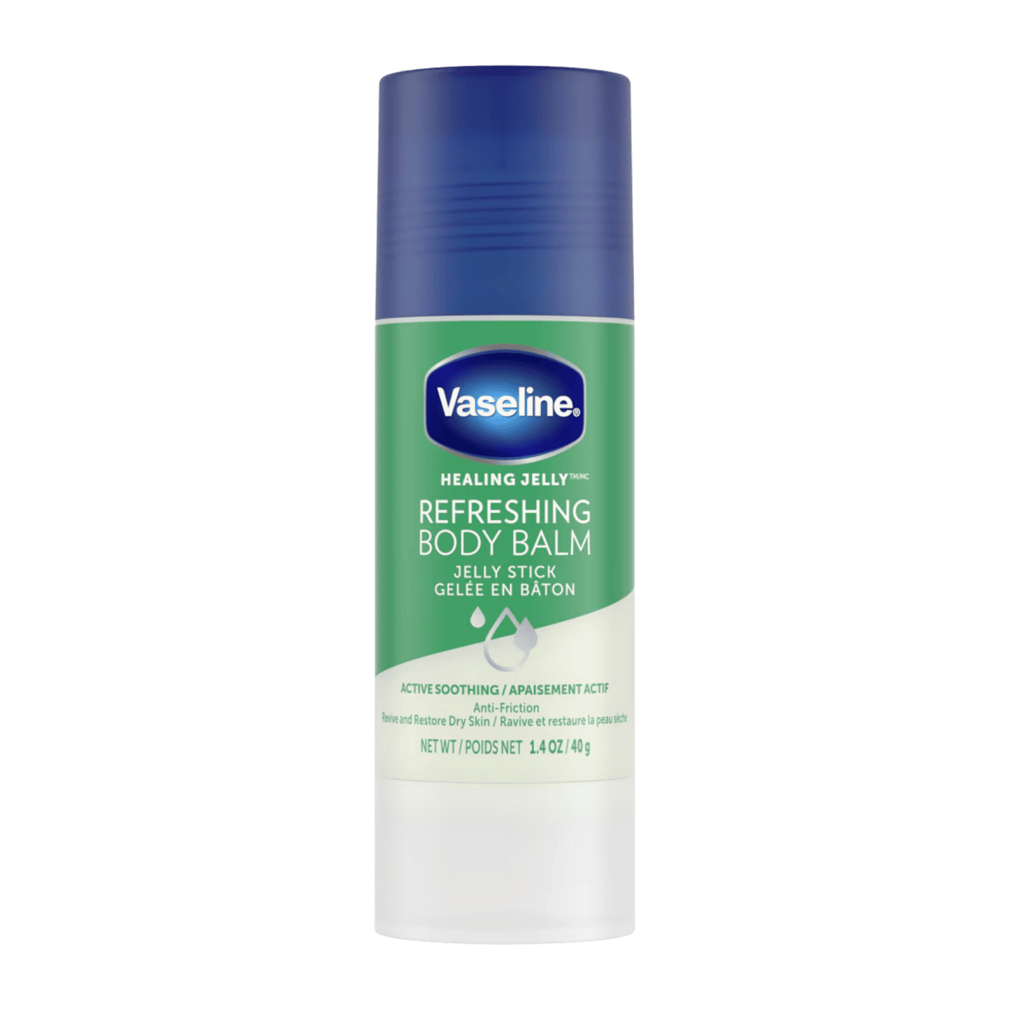 Vaseline® Refreshing Body Balm Jelly Stick (40g) – Convenient stick for deep hydration and soothing dry skin, keeping it soft and refreshed – Available at Skinstash.pk
