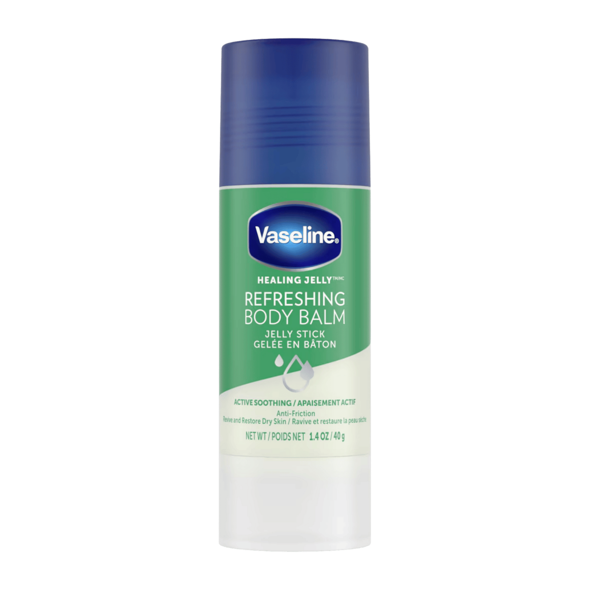 Vaseline® Refreshing Body Balm Jelly Stick (40g) – Convenient stick for deep hydration and soothing dry skin, keeping it soft and refreshed – Available at Skinstash.pk
