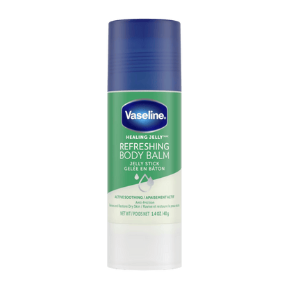 Vaseline® Refreshing Body Balm Jelly Stick (40g) – Convenient stick for deep hydration and soothing dry skin, keeping it soft and refreshed – Available at Skinstash.pk

