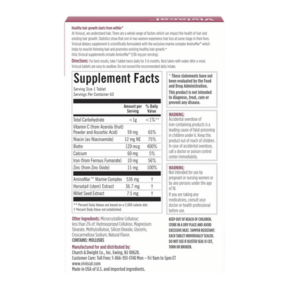 Viviscal Hair Growth Supplements For Women (60 Tablets)