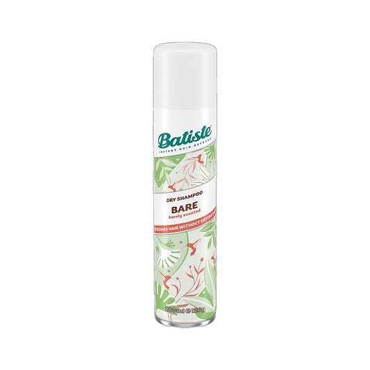 Batiste Dry Shampoo Bare light clean scent spray can on transparent background