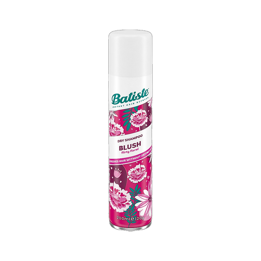 Batiste Dry Shampoo Blush floral scent spray can on transparent background