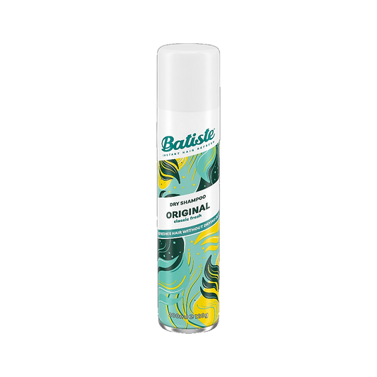Batiste Dry Shampoo Original citrus scent spray can on transparent background