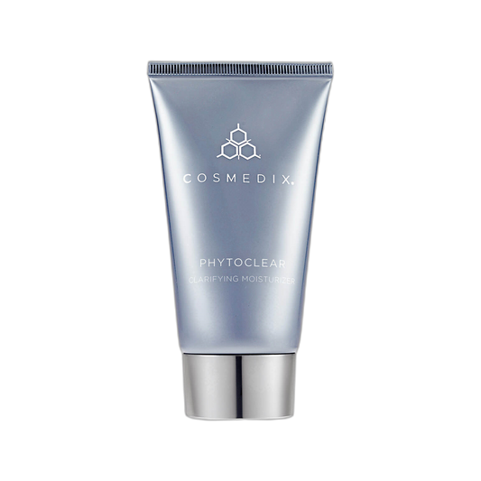 Cosmedix Phytoclear Clarifying Moisturizer tube for mature skin on transparent background