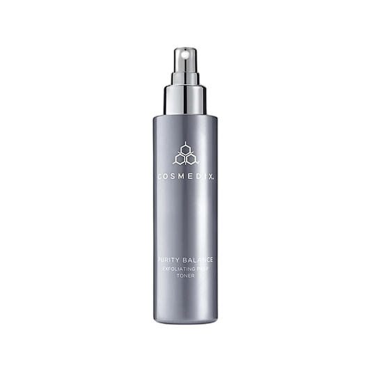 Cosmedix Purity Balance Exfoliating Prep Toner pore refining spray on transparent background