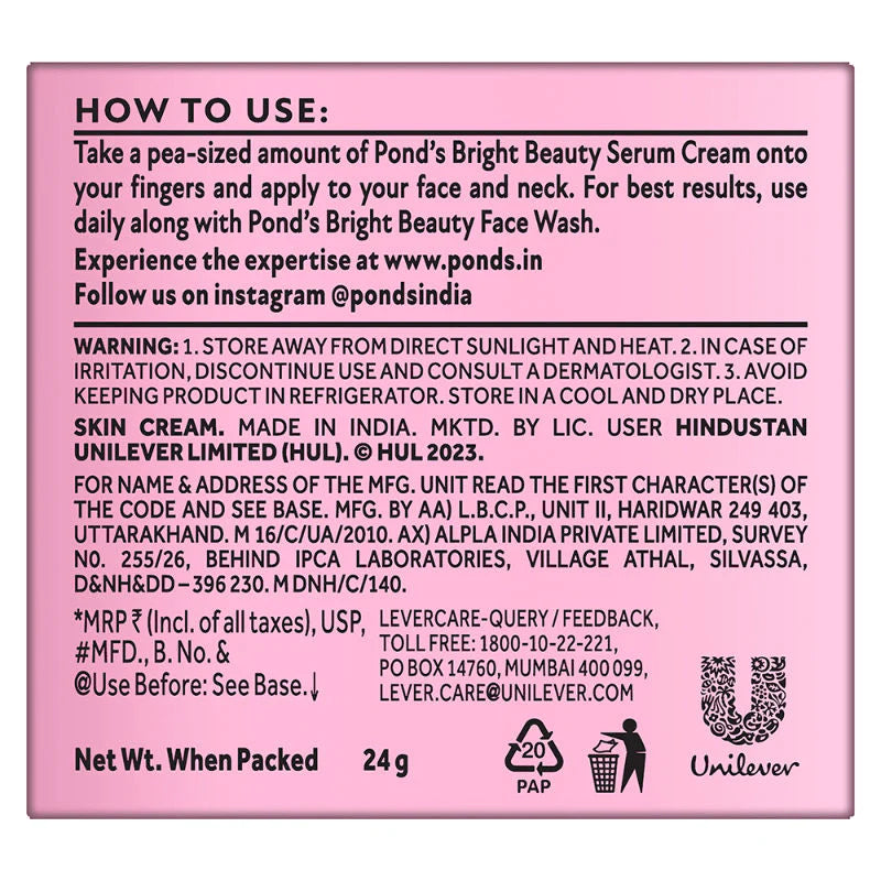 Ponds Bright Beauty Anti-Spot Niacinamide Serum Cream (24g)