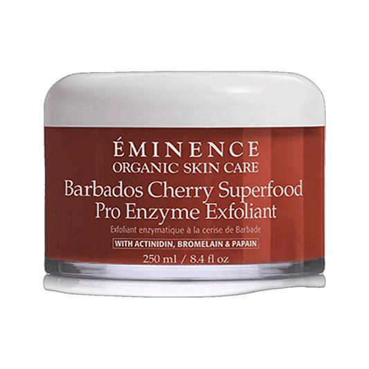 Eminence Barbados Cherry Superfood Pro Enzyme Exfoliant bottle on white background