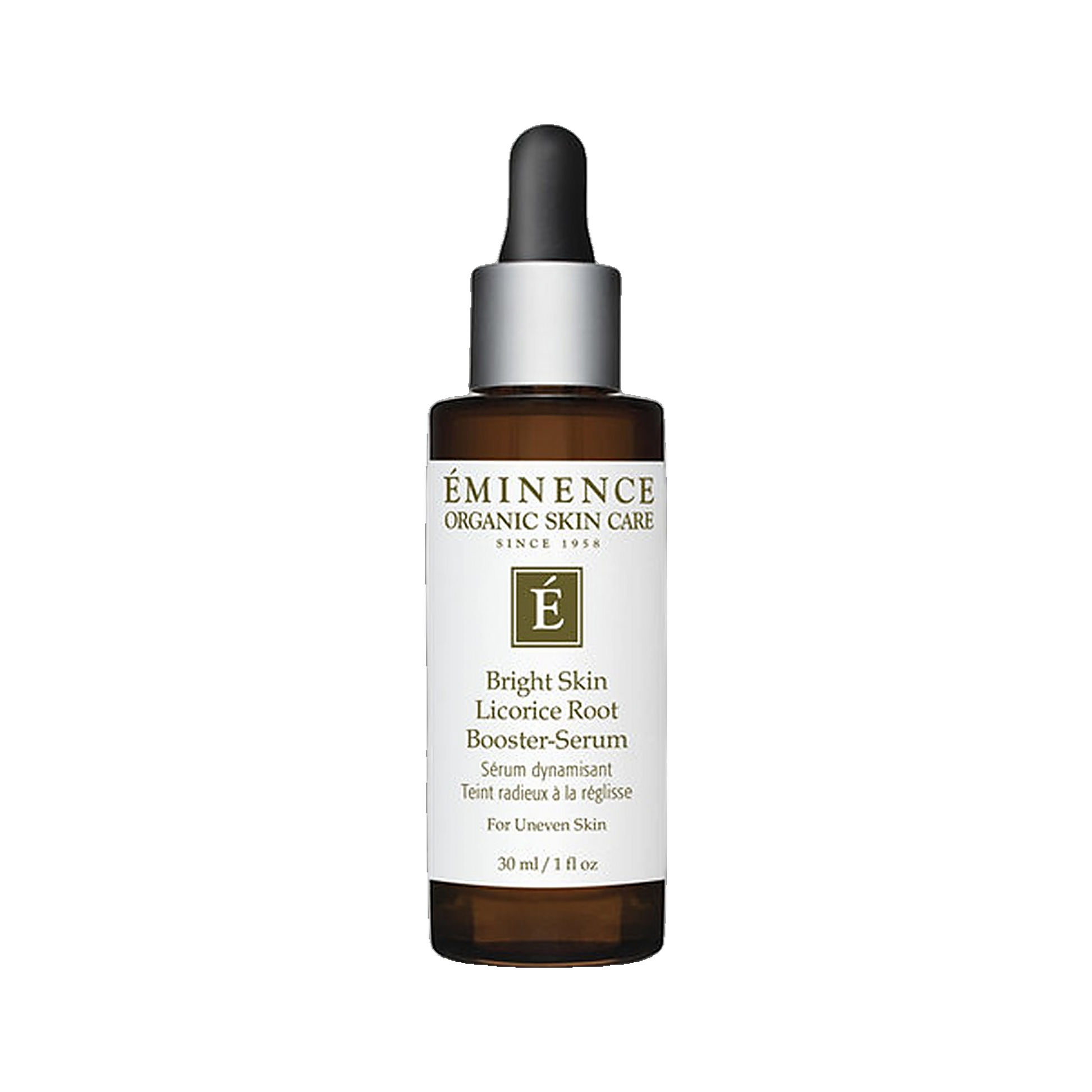 Eminence Bright Skin Licorice Root Booster Serum for dark spots on transparent background