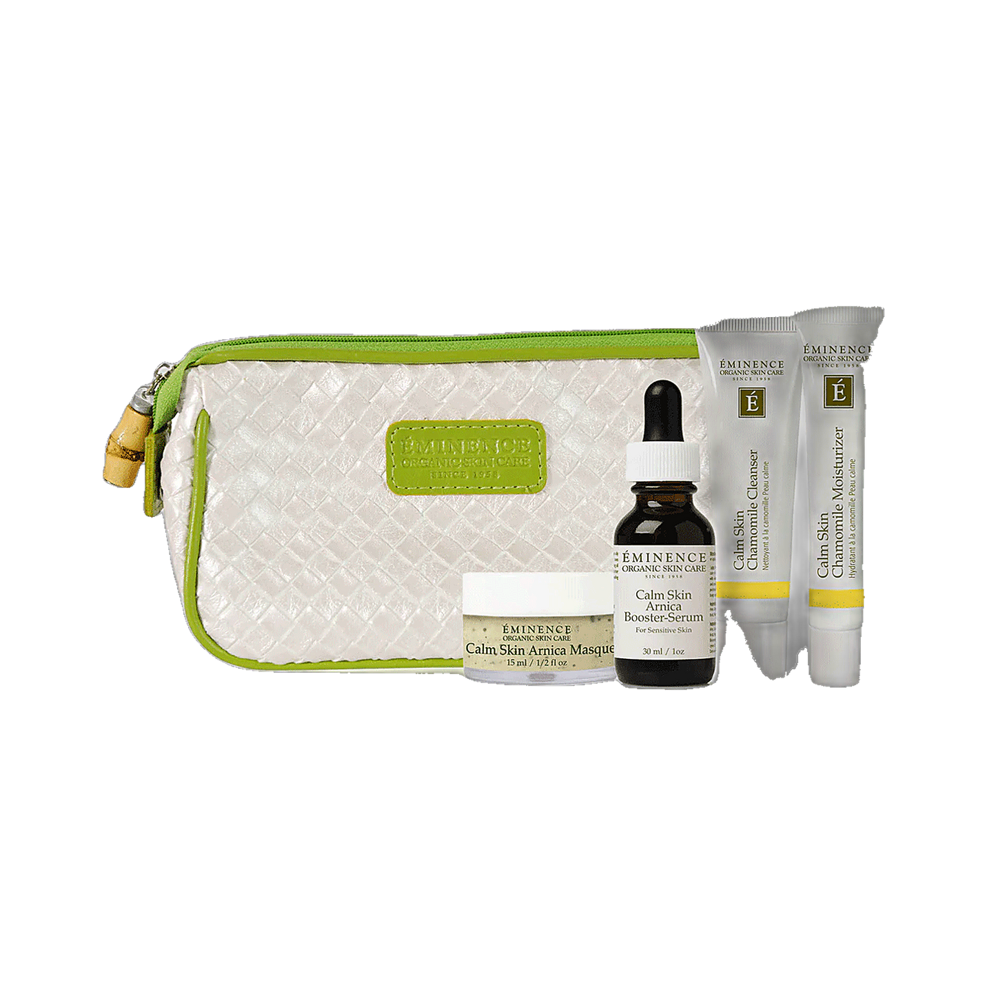 Eminence Calm Skin Starter Set soothing skincare kit for sensitive skin on transparent background