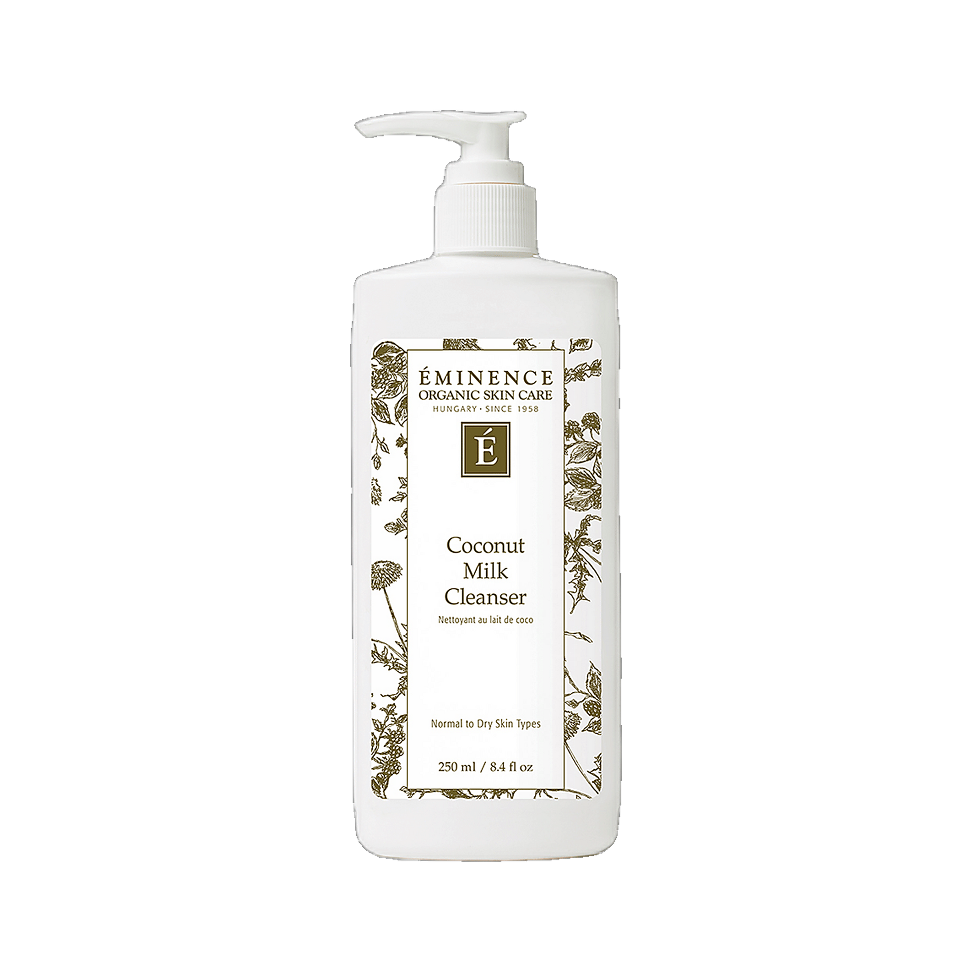 Eminence Coconut Milk Cleanser gentle cream face wash on transparent background