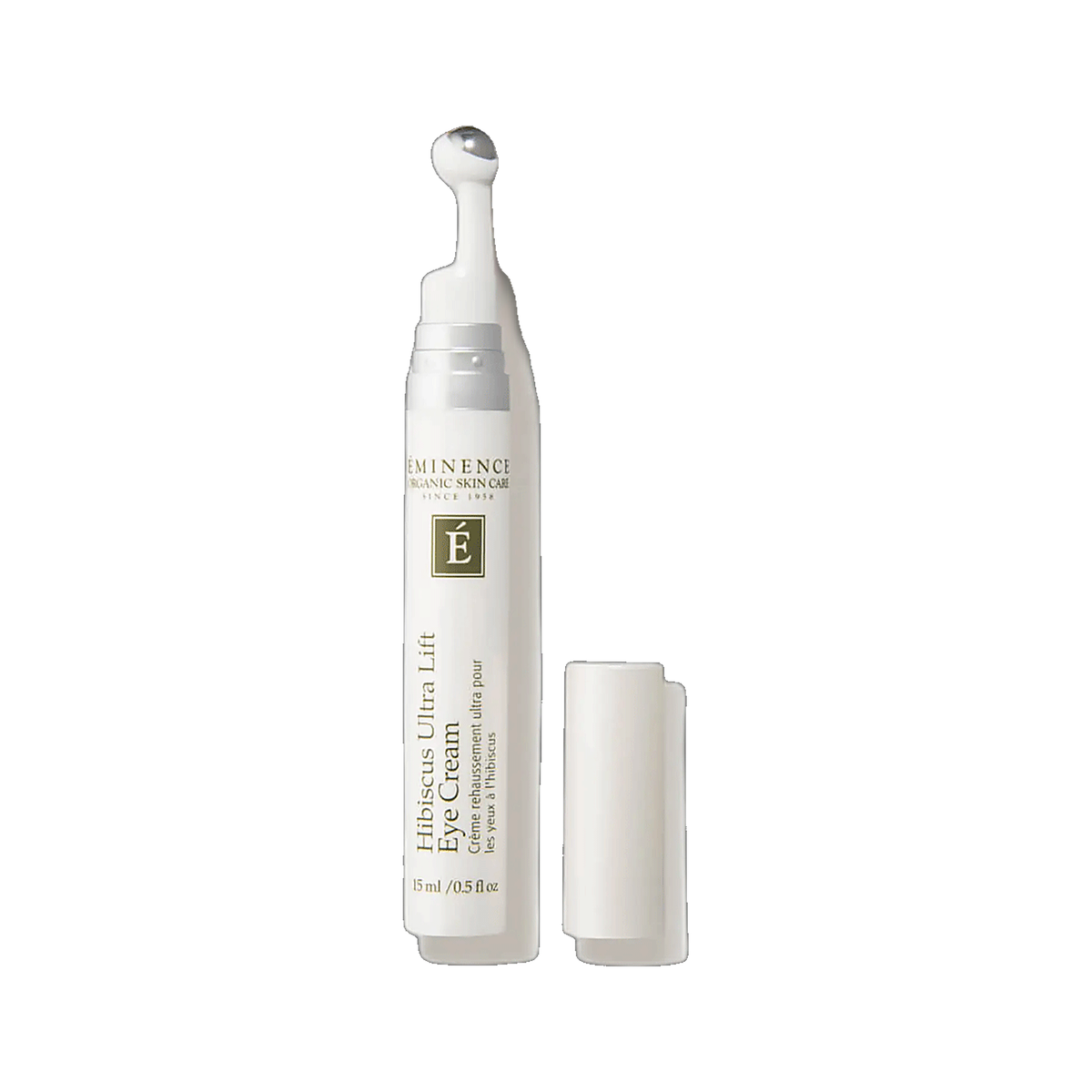 Eminence Hibiscus Ultra Lift Eye Cream tube on white background