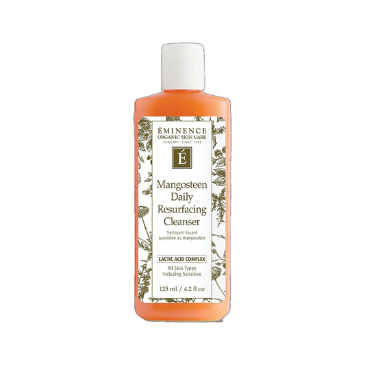 Eminence Mangosteen Daily Resurfacing Cleanser bottle on white background