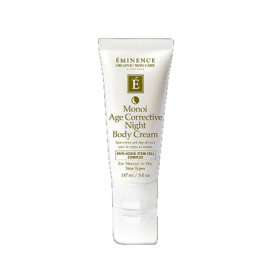 Eminence Monoi Age Corrective Night Body Cream jar on white background