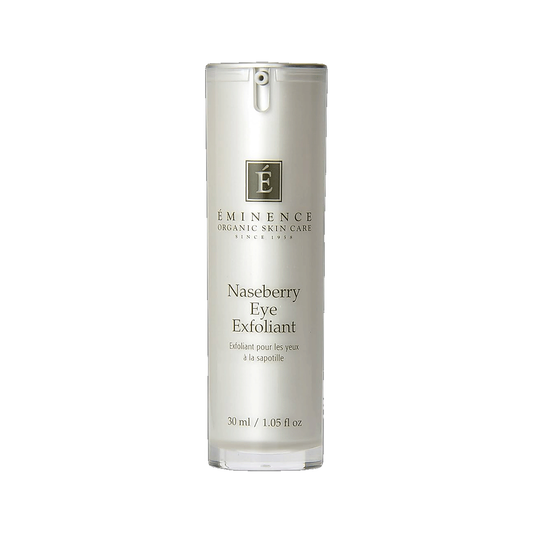 Eminence Naseberry Eye Exfoliant jar on white background