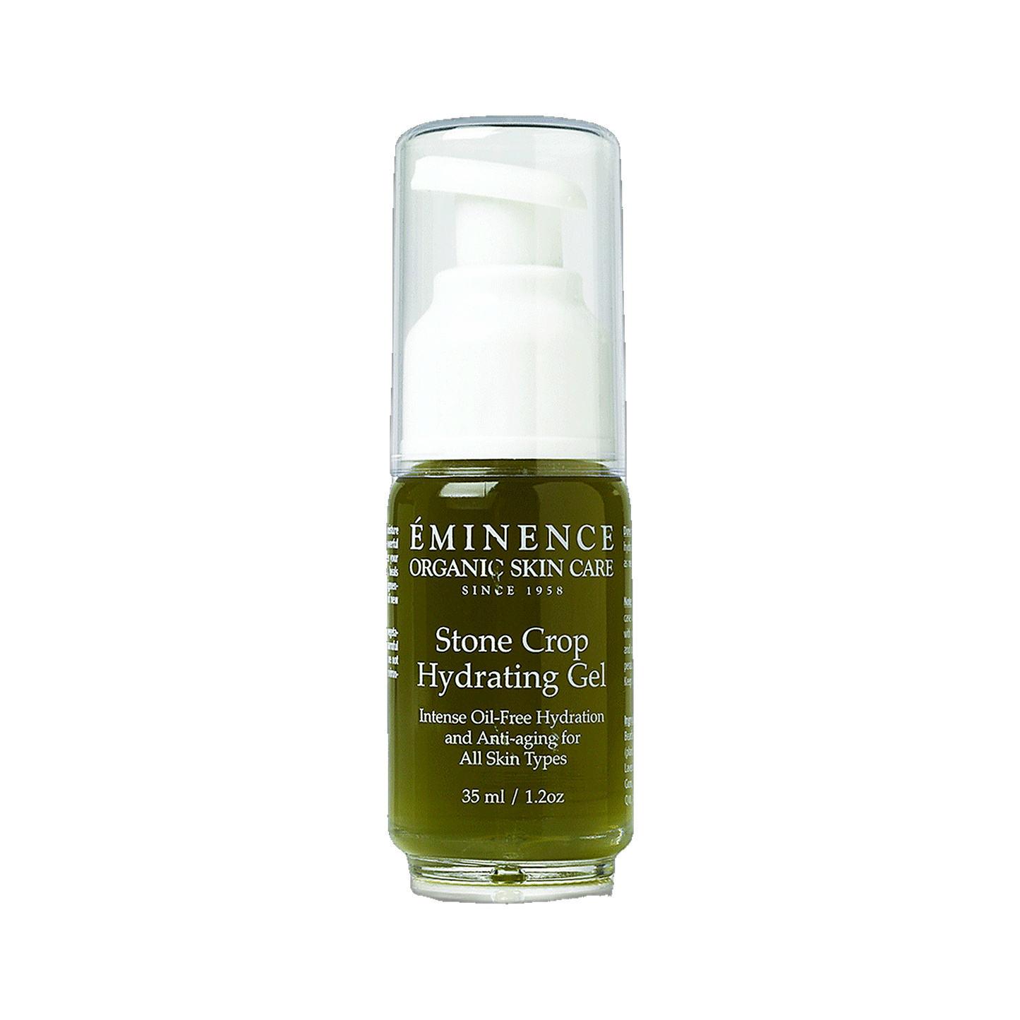 Eminence Stone Crop Hydrating Gel lightweight organic gel moisturizer on transparent background