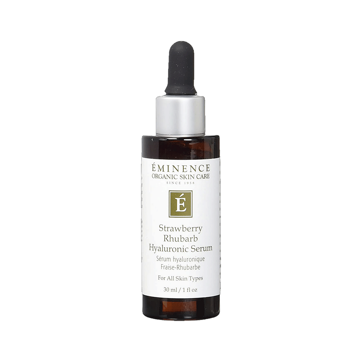 Eminence Strawberry Rhubarb Hyaluronic Serum hydrating organic serum on transparent background
