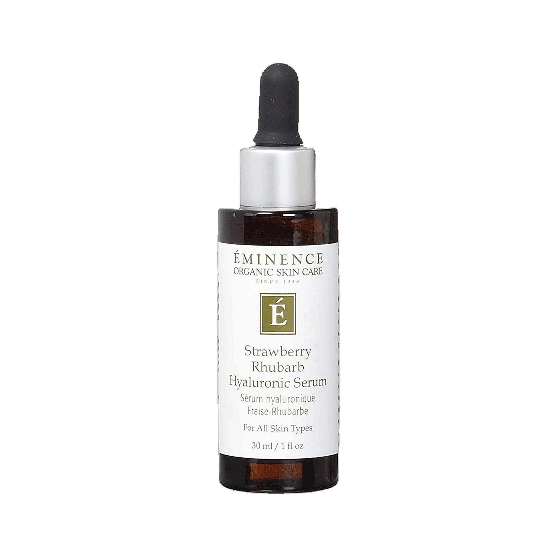 Eminence Strawberry Rhubarb Hyaluronic Serum hydrating organic serum on transparent background