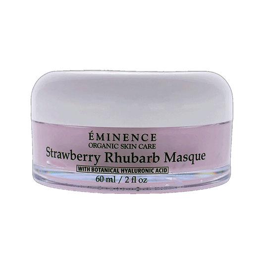 Eminence Strawberry Rhubarb Masque jar on white background