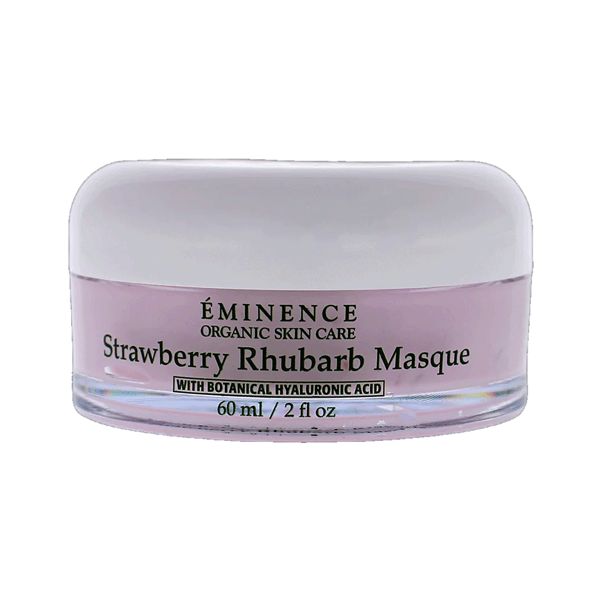 Eminence Strawberry Rhubarb Masque hydrating organic face mask on transparent background