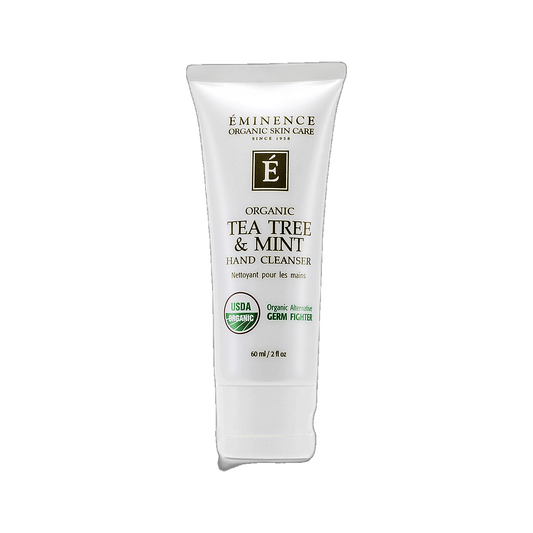 Eminence Tea Tree and Mint Hand Cleanser bottle on white background