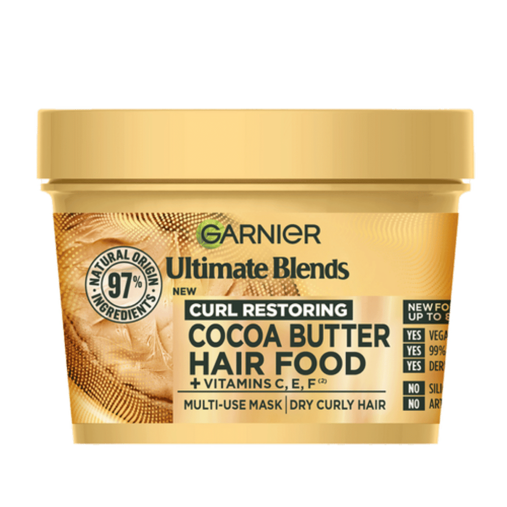 Garnier Ultimate Blends Curl Restoring Hair Food Cocoa Butter (400ml) available at skinstash.pk