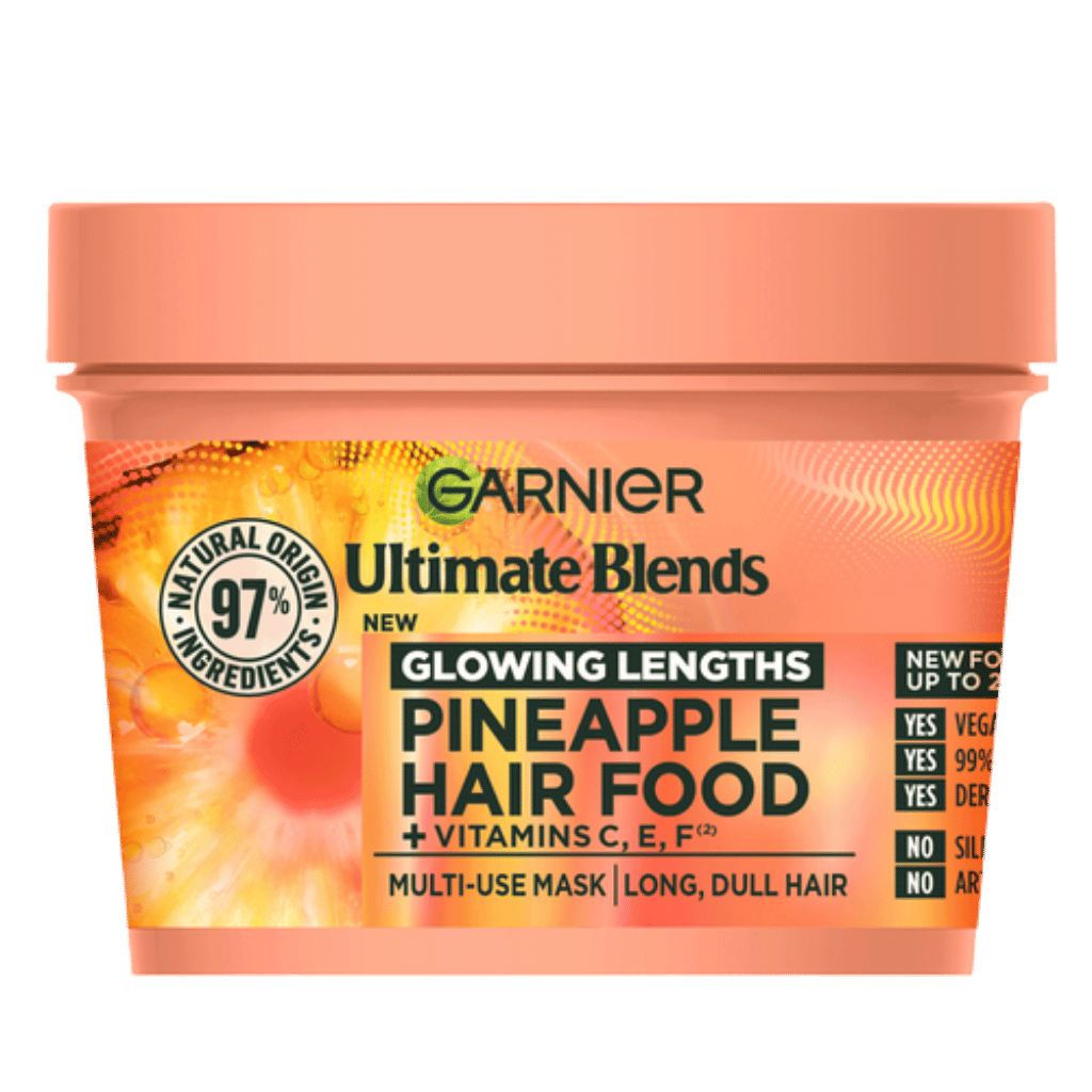 Garnier Ultimate Blends Glowing Lengths Pineapple & Amla Hair Food 3 in 1 Hair Mask Treatment - Multi (400 ml) available at skinstash.pk