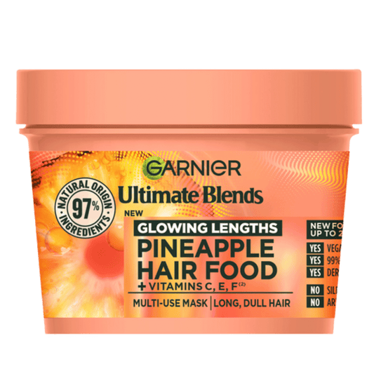 Garnier Ultimate Blends Glowing Lengths Pineapple & Amla Hair Food 3 in 1 Hair Mask Treatment - Multi (400 ml) available at skinstash.pk