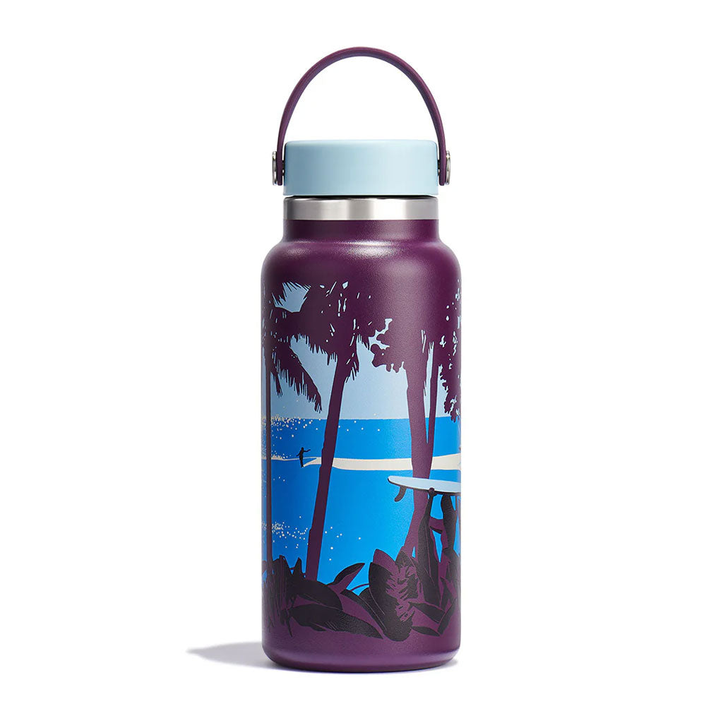 Hydro Flask Kailah Limited Edition Wide Mouth Bottle in 32 oz Flex Cap – Eggplant — insulated water bottle
