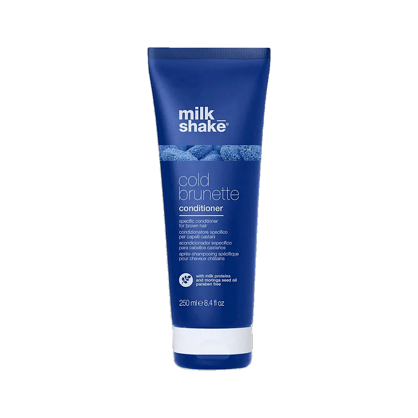 Milkshake Cold Brunette Conditioner blue toning conditioner on transparent background