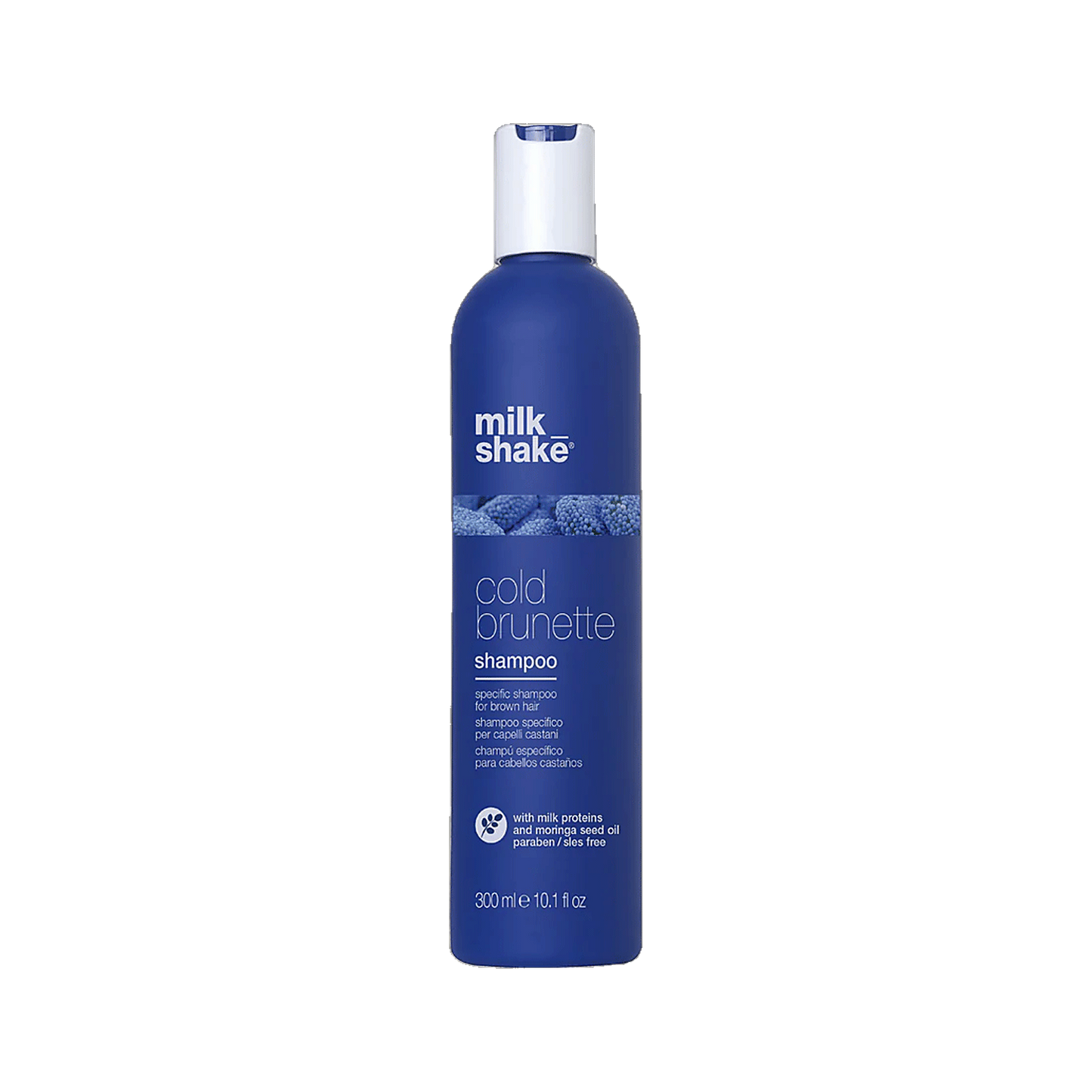 Milkshake Cold Brunette Shampoo blue toning shampoo for brunettes on transparent background