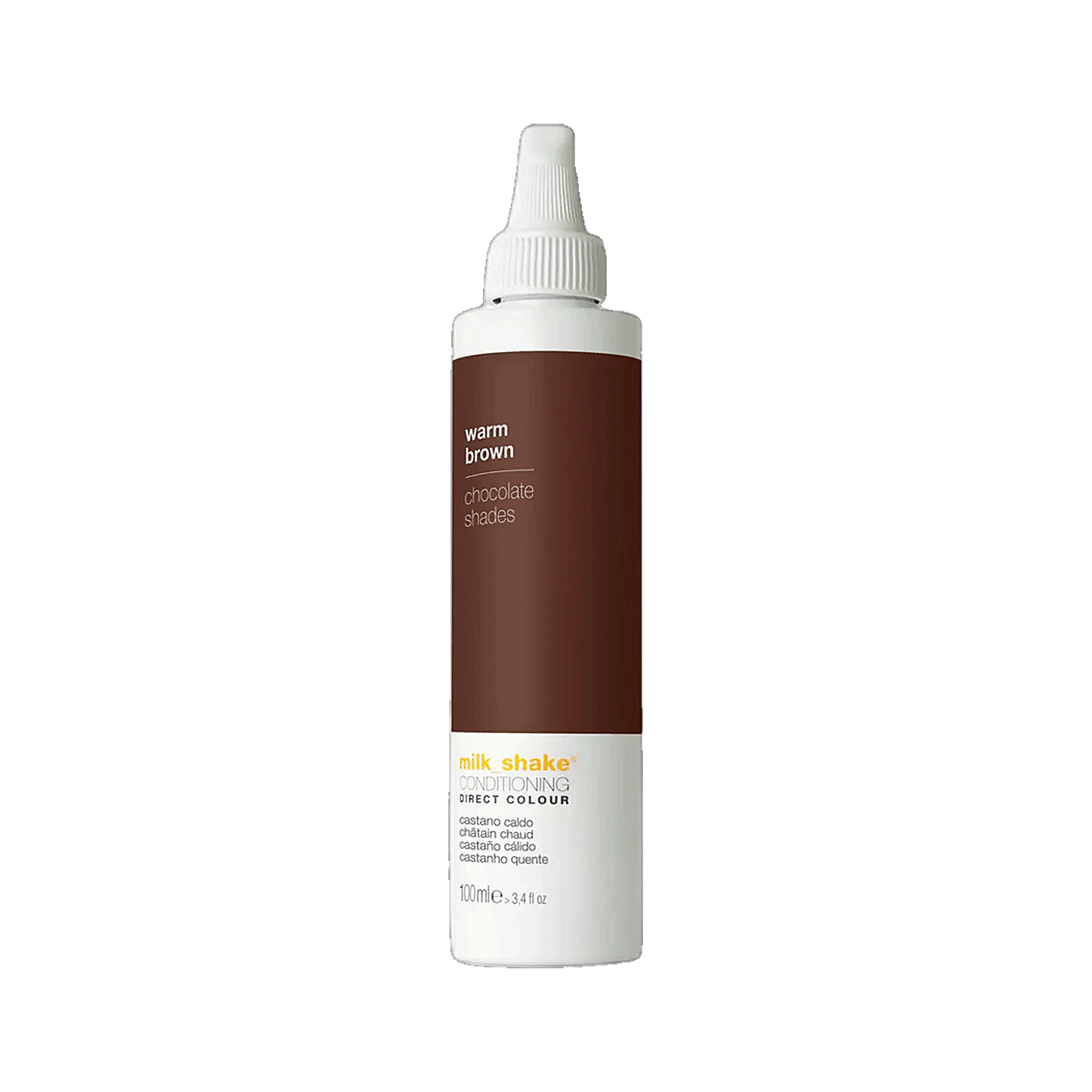 Milkshake Direct Colour Castano Caldo warm brown 100ml conditioning colour on transparent background