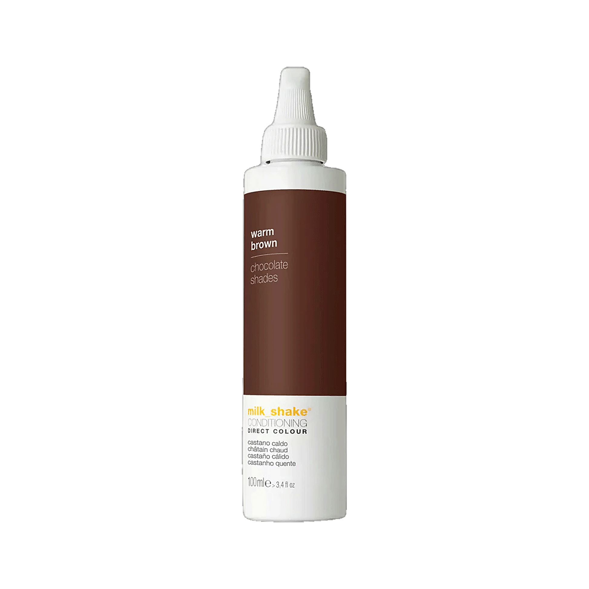 Milkshake Direct Colour Castano Caldo warm brown 100ml conditioning colour on transparent background