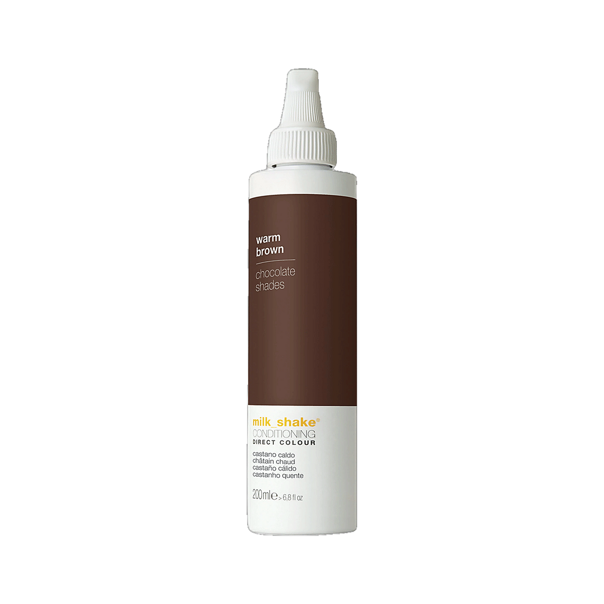 Milkshake Direct Colour Castano Caldo warm brown 200ml salon size on transparent background